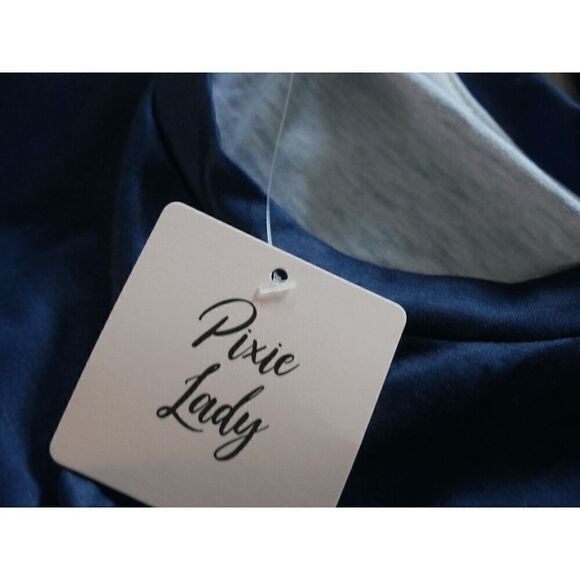 Pixie Lady Women's Blue Floral Short Sleeve T-Shirt Dress M - Picture 7 of 8